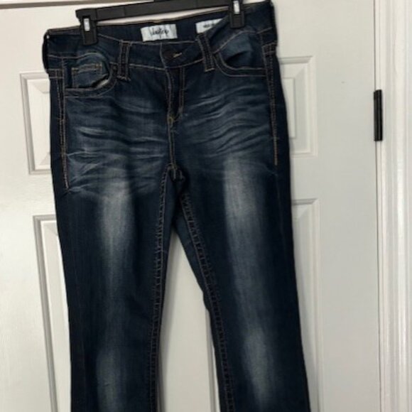 Daytrip Buckle Jeans Womens Size 29L Virgo Bootcut Dark Wash Mid Rise Whisker - Picture 1 of 11
